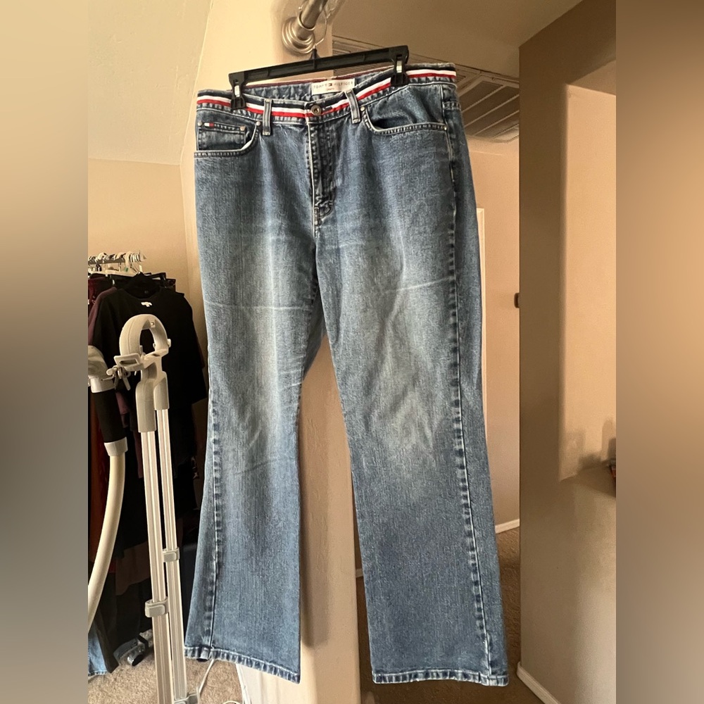 Vintage NWT Tommy Hilfiger Blue Jeans with Red and White Accents